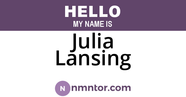Julia Lansing