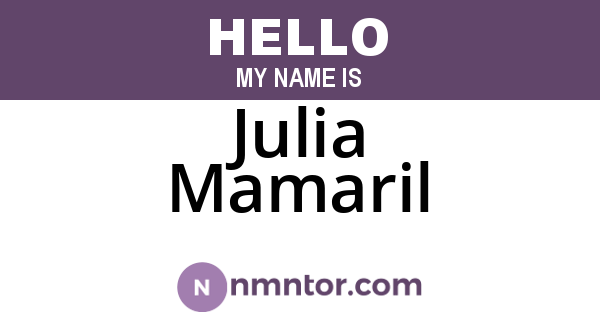 Julia Mamaril