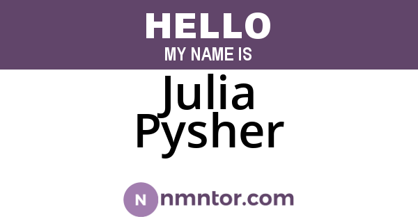 Julia Pysher