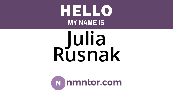 Julia Rusnak