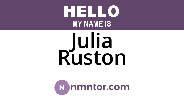 Julia Ruston