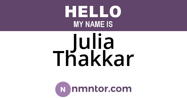 Julia Thakkar