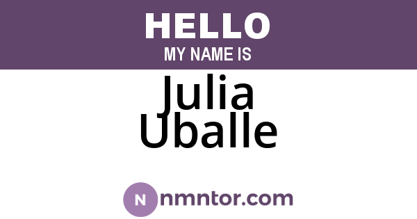 Julia Uballe