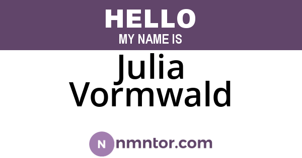 Julia Vormwald
