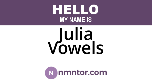 Julia Vowels