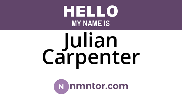 Julian Carpenter