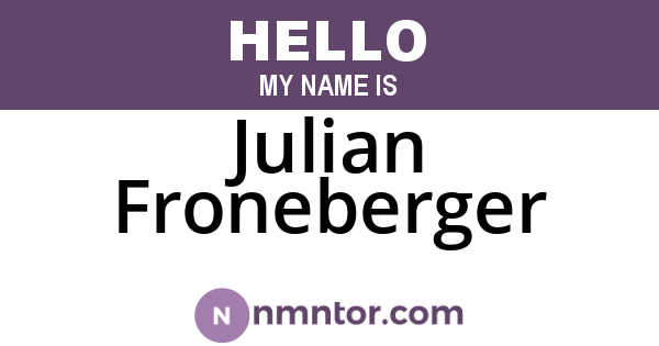 Julian Froneberger