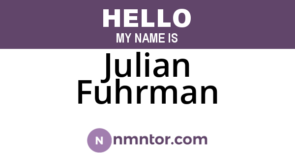 Julian Fuhrman