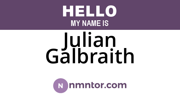 Julian Galbraith