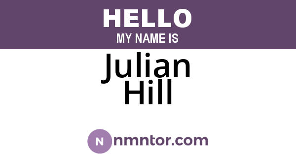Julian Hill