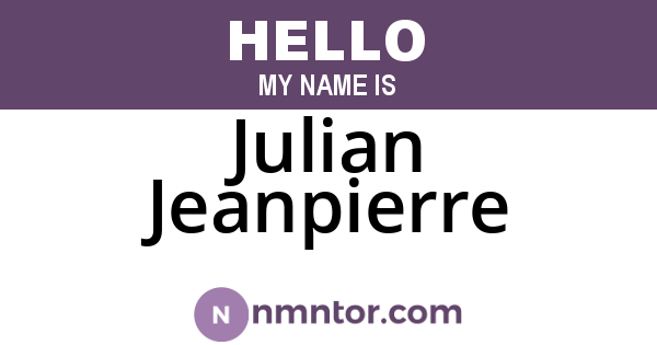 Julian Jeanpierre