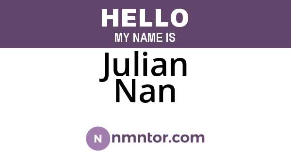 Julian Nan