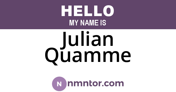 Julian Quamme