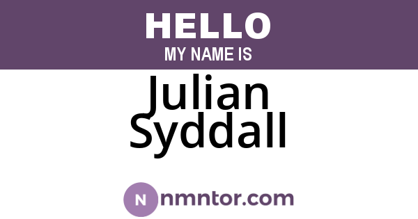 Julian Syddall
