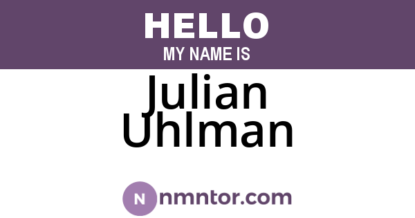 Julian Uhlman