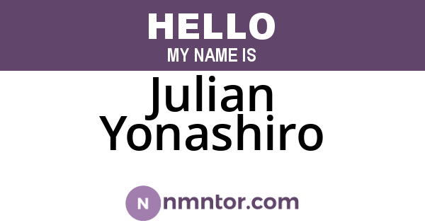 Julian Yonashiro