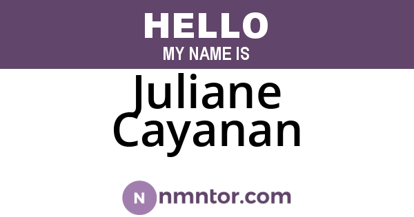 Juliane Cayanan