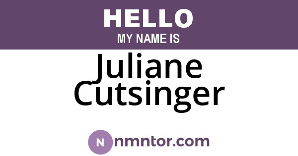Juliane Cutsinger
