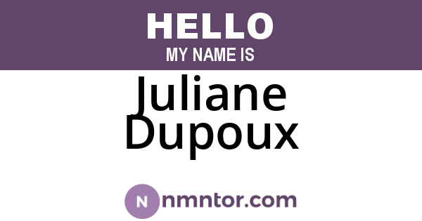Juliane Dupoux