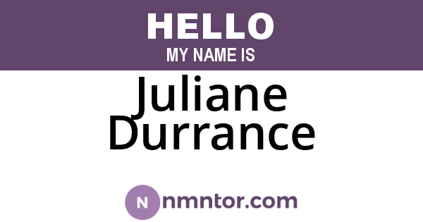 Juliane Durrance