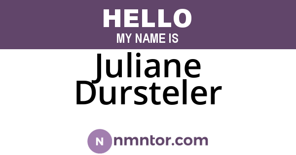 Juliane Dursteler