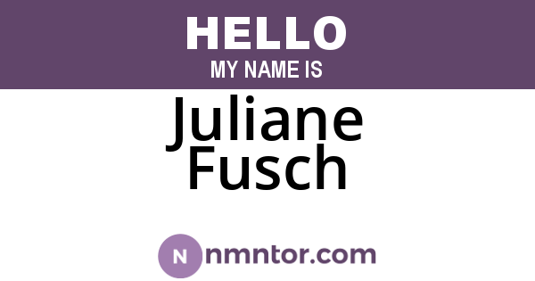 Juliane Fusch