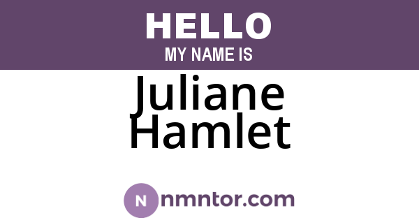 Juliane Hamlet
