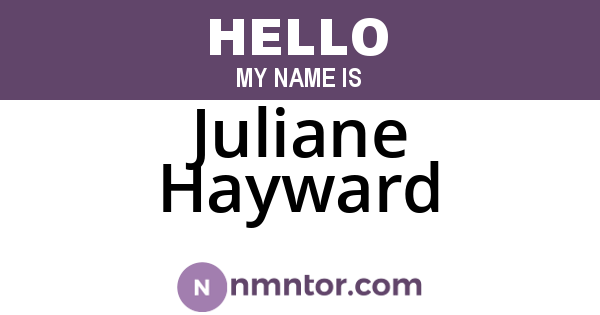 Juliane Hayward