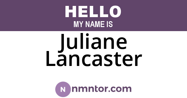 Juliane Lancaster