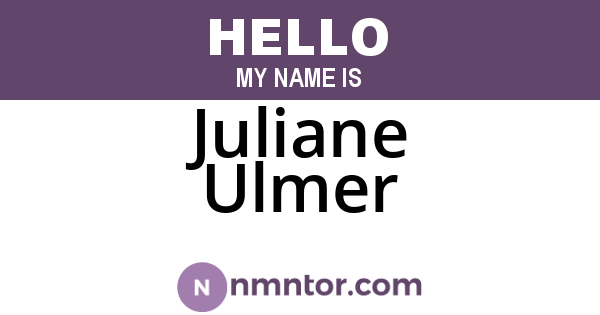 Juliane Ulmer