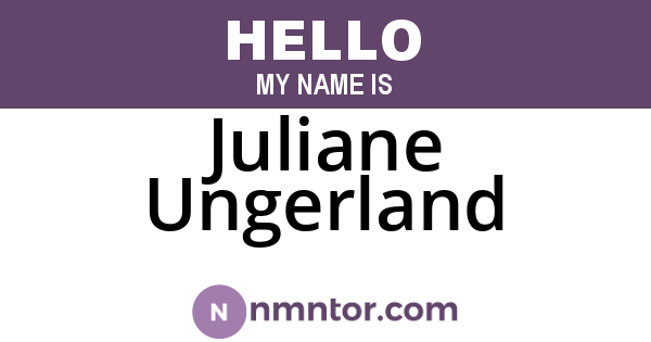 Juliane Ungerland