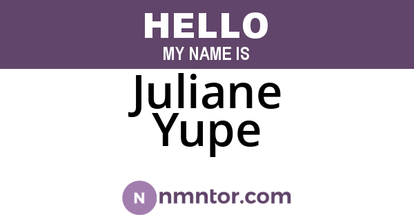 Juliane Yupe