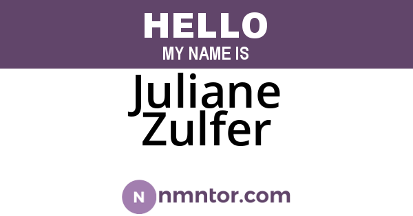 Juliane Zulfer