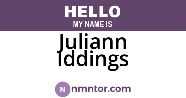 Juliann Iddings