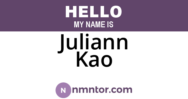 Juliann Kao