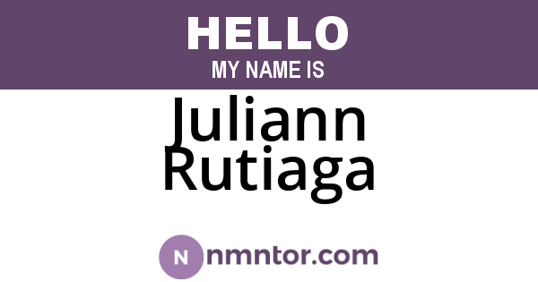 Juliann Rutiaga