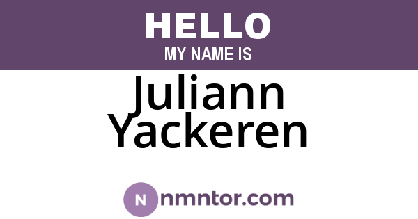 Juliann Yackeren