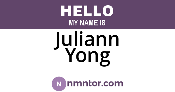 Juliann Yong