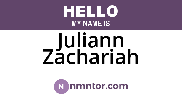 Juliann Zachariah