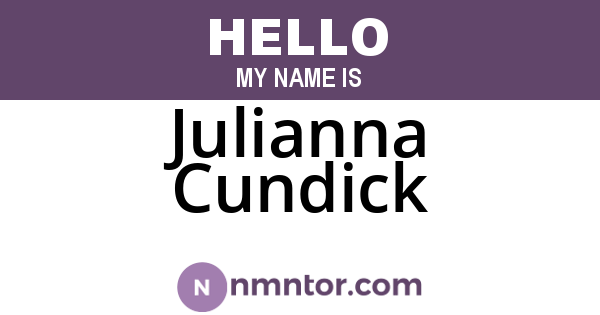 Julianna Cundick