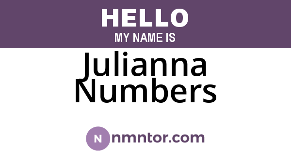 Julianna Numbers