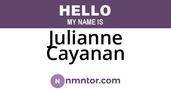 Julianne Cayanan