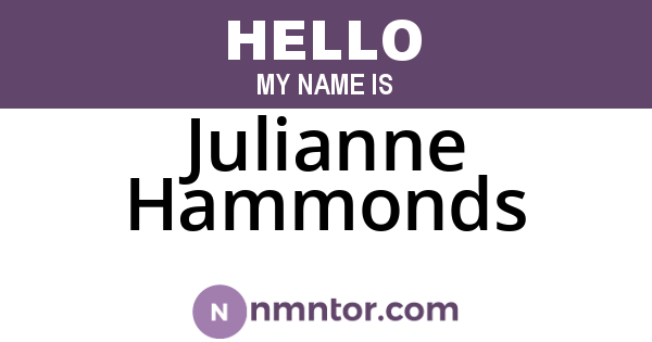Julianne Hammonds