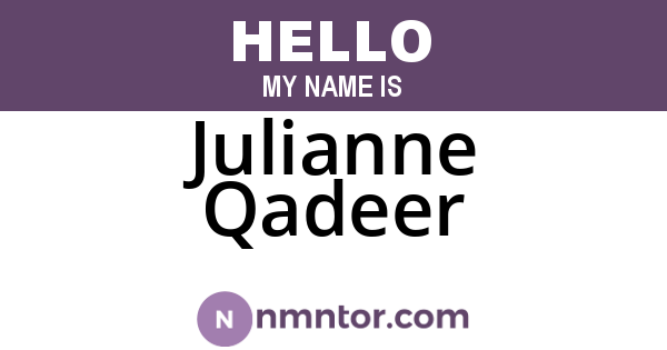 Julianne Qadeer