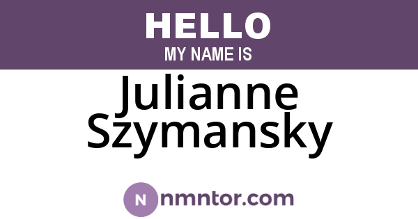 Julianne Szymansky