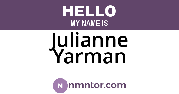 Julianne Yarman