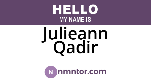Julieann Qadir