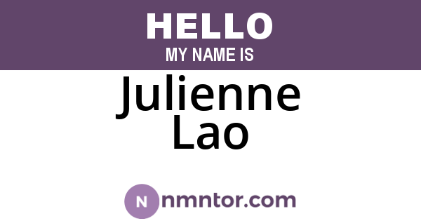 Julienne Lao