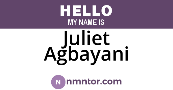 Juliet Agbayani