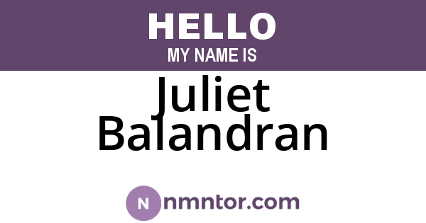 Juliet Balandran